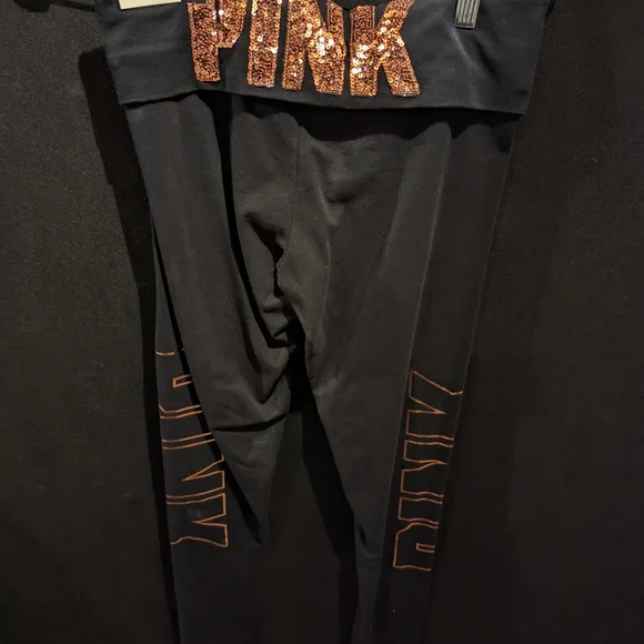 Victoria's Secret Black Leggings with Gold Accents - Picture 4 of 4